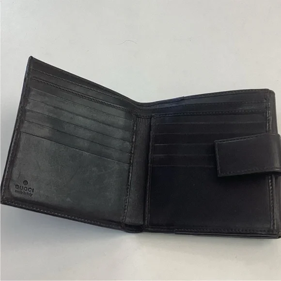 🦋 Authentic Gucci🦋Brown and Tan Logo Wallet Signature Canvas UNISEX Double EUC - Picture 6 of 12